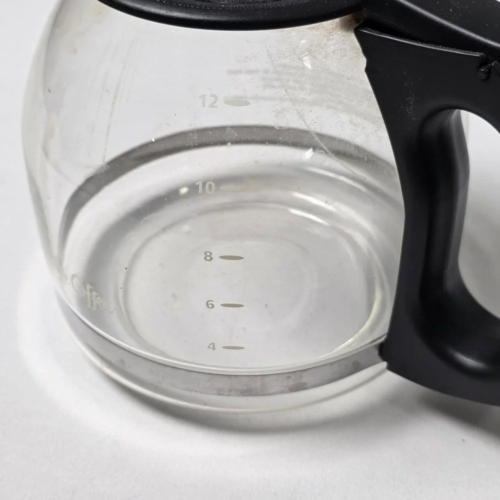 Mr. Coffee Carafe 12 Cup Pot Clear Glass Replacement CM4175T3‎ with Black Lid